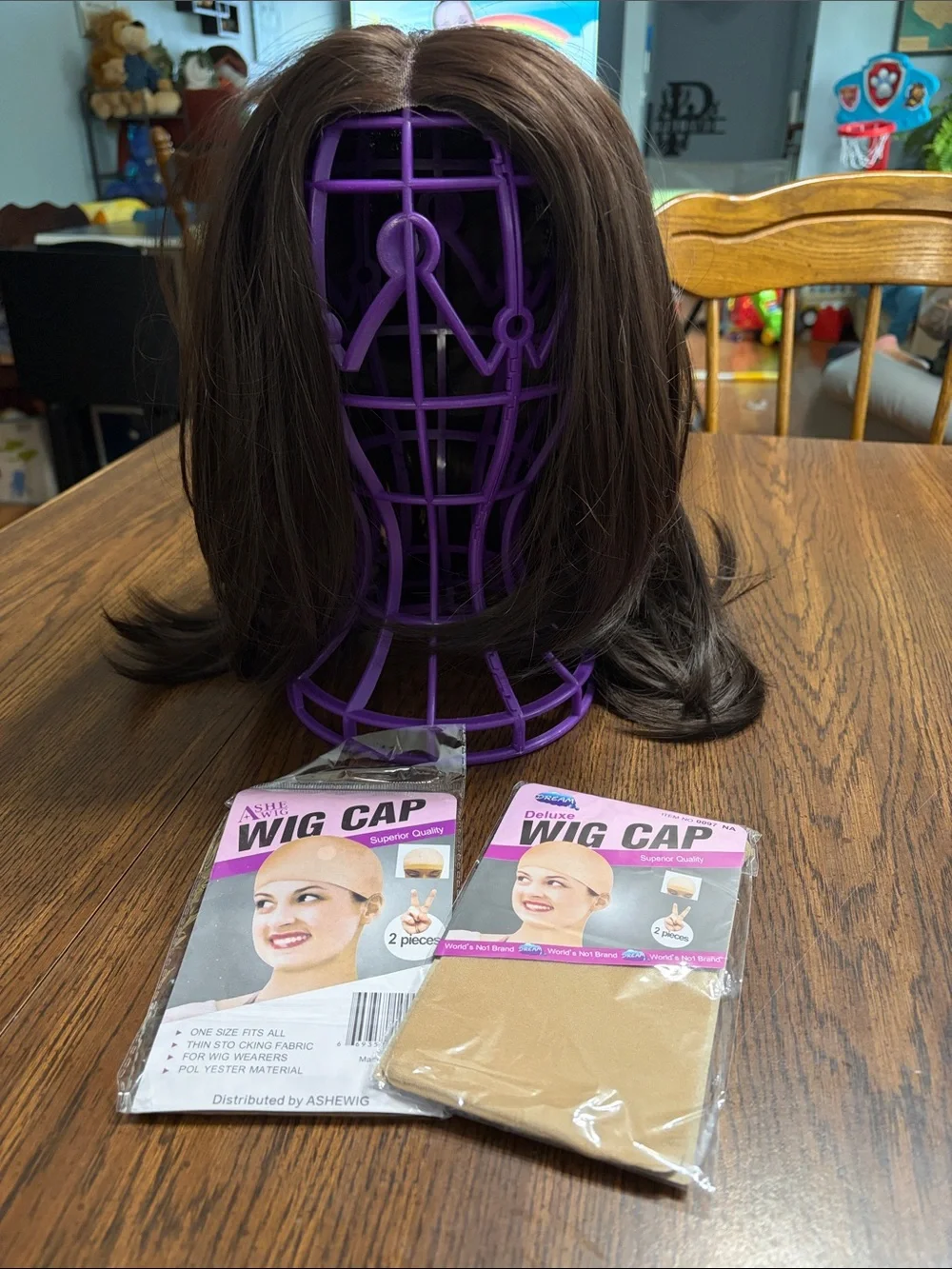 “5/$20” Brown 18 inch wig side part or middle part